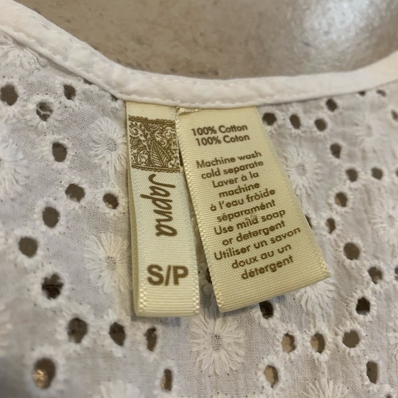 Japna White Eyelet Lace Peplum Blouse Top - Size Small - Picture 3 of 5